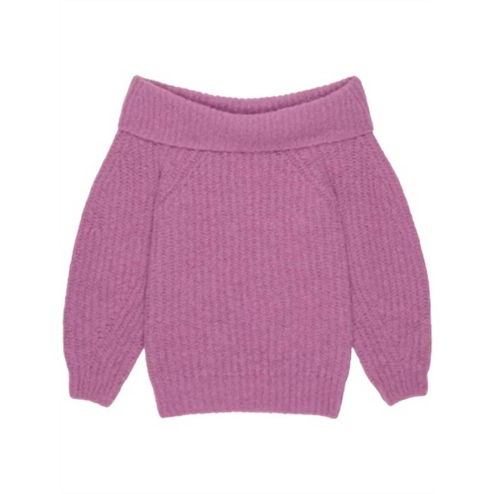 NEW NATION LTD serena off shoulder sweater in lipstick - Picture 3 of 3